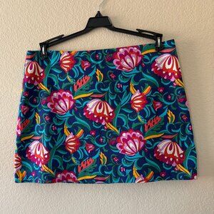 Trina Turk Women's Rico Skirt Size10 Mini Floral A-Line Back Zip Lined Vibrant